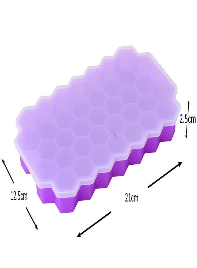 Xpandio Ice Cube Trays for Freezer with Lid-37 Grid Silicone for Small Ice Cube Molds,Easy-Release Reusable in Organizer Bins or Ice Bucket for Cocktail bar or Iced Coffee Cup (Pack of 1) - Image 2